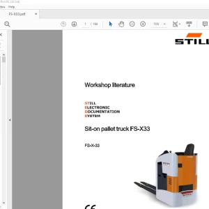 STILL STED Forklift Sit-on pallet truck FS-X33 Workshop Manual -  PDF  DOWNLOAD