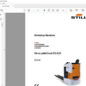 STILL STED Forklift Sit-on pallet truck FS-X33 Workshop Manual  - PDF DOWNLOAD