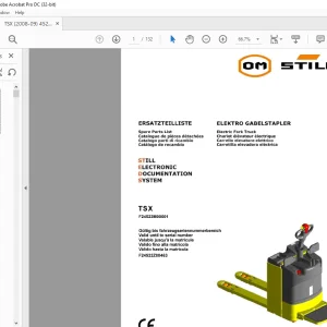 STILL STED Forklift TSX Electric Fork Truck Spare Parts List Manual - PDF DOWNLOAD