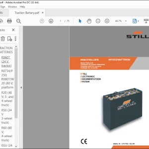 STILL STED Forklift Traction Battery Spare Parts List Manual - PDF DOWNLOAD