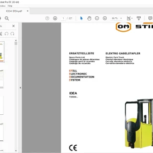 STILL STED Forklift X334 - IDEA Electric Fork Truck Spare Parts List Manual - PDF DOWNLOAD