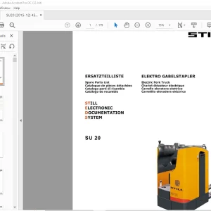 STILL STED Forklift SD SU 20 Electric Fork Truck Spare Parts List Manual  - PDF DOWNLOAD