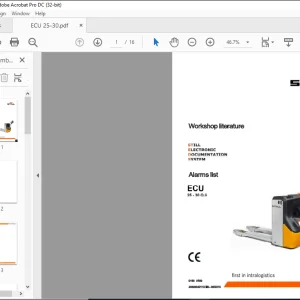 STILL STED forklift Alarms list ECU 25-30  Workshop Manual-  PDF DOWNLOAD