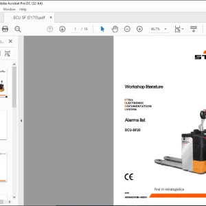 STILL STED forklift Alarms list ECU-SF20 Workshop Manual  - PDF DOWNLOAD