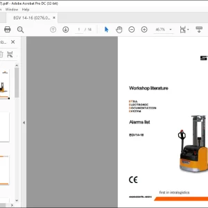 STILL STED forklift Alarms list EGV14-16 Workshop Manual - PDF DOWNLOAD