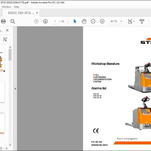 STILL STED forklift Alarms list EXD 20 EXD-SF 20 EXU-SF 20 Workshop Manual  - PDF DOWNLOAD