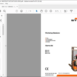 STILL STED forklift Alarms list EXV-10 EXV-12 EXV-14C Workshop Manual - PDF DOWNLOAD