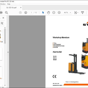 STILL STED forklift Alarms list SU20 SV12 SD20 Workshop Manual  - PDF DOWNLOAD