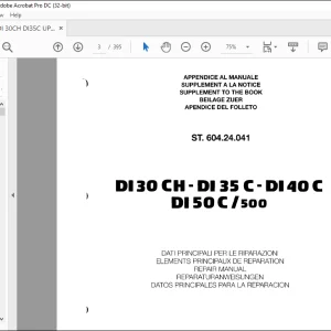 STILL STED forklift D130 CH-DI 35C-D140 C DI 50C 500 SUPPLEMENT REPAIR MANUAL  -  PDF DOWNLOAD