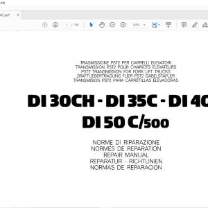 STILL STED forklift DI 30CH-DI 35C-DI 40C DI50 C 500 PST2 TRANSMISSION FOR FORK LIFT TRUCKS REPAIR MANUAL - PDF DOWNLOAD