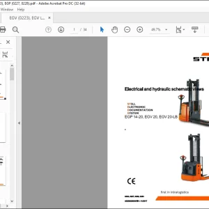 STILL STED forklift EGP 14-20, EGV 20, EGV 20-LB Electrical and hydraulic schematic Manual -  PDF DOWNLOAD