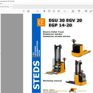 STILL STED forklift EGU 30 EGV 20 EGP 14-20 Electric Pallet Truck workshop Manual - PDF DOWNLOAD