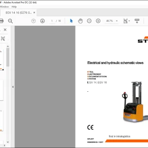 STILL STED forklift EGV 14, EGV 16 Electrical and Hydraulic Schematic Manual - PDF DOWNLOAD