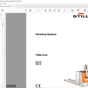 STILL STED forklift EXH25 EXH 30 Pallet truck Workshop Manual - PDF DOWNLOAD