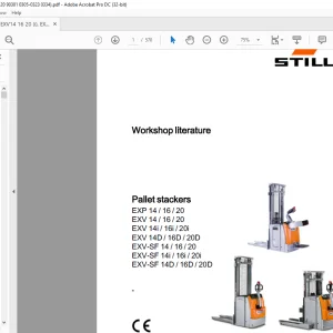 STILL STED forklift EXP 14 16 20 EXV 14 16 20 EXV 14i 16i 20i EXV 14D 16D 20D EXV-SF 14 16 20 EXV-SF 14i 16i 20i EXV-SF 14D 16D 20D Pallet stackers Workshop Manual - PDF DOWNLOAD