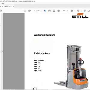 STILL STED forklift EXV 10 Basic EXV10 EXV12 EXV 12i EXV 14C EXV 14i C Pallet stackers Workshop Manual - PDF DOWNLOAD