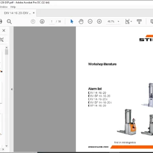 STILL STED forklift EXV 14-16-20 EXV-SF 14-16-20 EXV 14-16-20 i EXV-SF 14-16-20 i EXP 14-16-20 Alarm list Workshop Manual - PDF DOWNLOAD