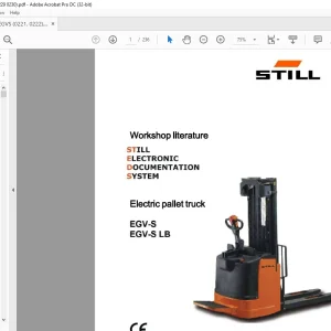 STILL STED forklift Electric pallet truck EGV-5 EGV-5 LB workshop Manual  - PDF DOWNLOAD