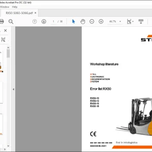 STILL STED forklift Error list RX50 RX50-10 RX50-13 RX50-15 RX50-1 Workshop Manual - PDF DOWNLOAD