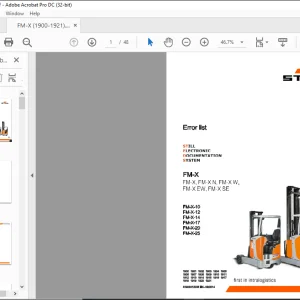 STILL STED forklift FM-X FM-X FM-X N FM-X W FM-X EW, FM-X SE Error list Manual - PDF DOWNLOAD