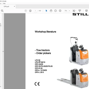 STILL STED forklift LTX50 LTX-FF 05 10 OPX20 25 OPX 20 PLUS 25 PLUS OPX-D20 OPX-L 1216 20 OPX-L20S Tow tractors Order pickers Workshop Manual - PDF DOWNLOAD