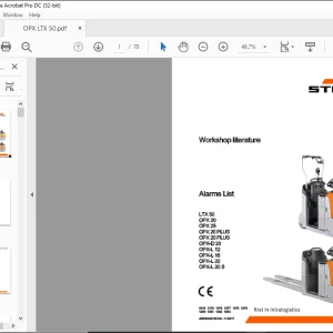 STILL STED forklift LTX50 OPX20 OPX25 OPX20PLUS OPX25PLUS OPX-D20 OPX-L 12 OPX-L 16 OPX-L20 OPX-L20S Alarms List Workshop Manual - PDF DOWNLOAD