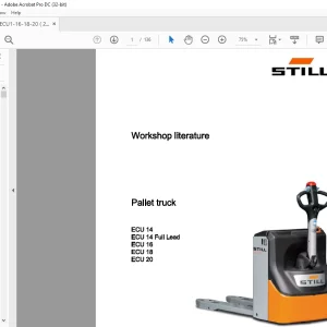 STILL STED forklift Pallet truck ECU14 ECU 14 Full Lead ECU16 ECU18 ECU20 Workshop Manual - PDF DOWNLOAD