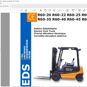 STILL STED forklift R60-20 R60-22 R60-25 R60-30 R6022 - R6029 R6042 - R6049 R6036I -R6039I R60-35 R60-40 R60-45 R60-50 Electric Fork Truck workshop Manual - PDF DOWNLOAD