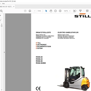 STILL STED forklift RX60-40 RX60-45 RX60-50 RX60-50 600 Electric Fork Truck Spare Parts List Manual  - PDF DOWNLOAD