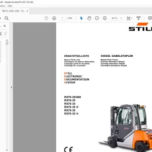 STILL STED forklift RX70-20 600 RX70-25 RX70-30 RX70-30 H RX70-35 RX70-35 H Diesel Fork Truck Spare Parts List Manual  - PDF DOWNLOAD