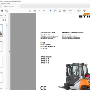 STILL STED forklift RX70-20 600 T RX70-25 T RX70-30 T RX70-35 T LPG Fork Truck Spare Parts List Manual - PDF DOWNLOAD