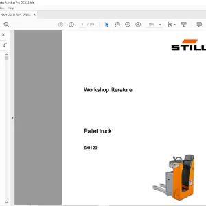 STILL STED forklift SXH20 Pallet truck Workshop Manual - PDF DOWNLOAD