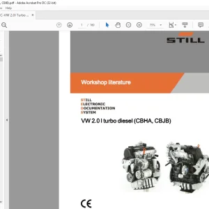 STILL STED forklift VW 2.0 I turbo diesel (CBHA CBJB) Workshop Manual - PDF DOWNLOAD