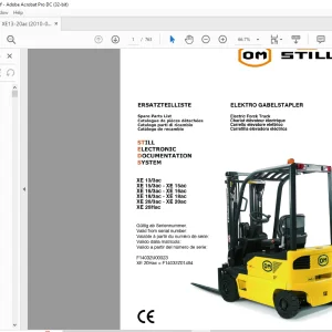 STILL STED forklift XE 13 3ac XE 15 3ac XE 1 Sac XE 16 3ac-XE 16ac XE 18 3ac-XE 18ac XE 20 3ac XE 20ac XE 20Hac Electric Fork Truck Spare Parts List Manual - PDF DOWNLOAD