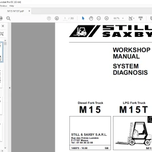 STILL Saxby STED Forklift Diesel Fork Truck M15T LPG Fork Truck Workshop Manual - PDF DOWNLOAD