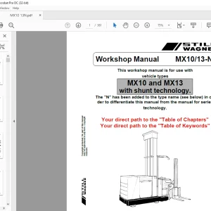 STILL Wagner MX10 13-N Workshop Manual -  PDF DOWNLOAD