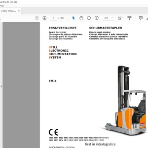 STILL STED Forklift Reach mast stacker FM-X  Spare Parts List Manual (1900  1922)  - PDF DOWNLOAD