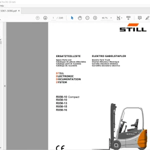 Still STED Forklift RX50-10 Compact RXS0-10 RXS0-13 RXS0-15 RXS0-16 Electric Fork Truck Spare Parts List Manual- PDF DOWNLOAD