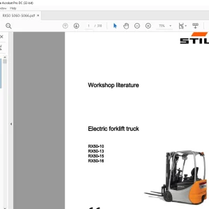 STILL STED Electric forklift truck RX50-10 RX50-13 RX50-15 RX50-16 Workshop Manual- PDF DOWNLOAD