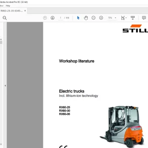 Still STED forklift Electric trucks Incl. lithium-ion technology RX60-25 RX60-30 RX60-35 Workshop Manual  - PDF DOWNLOAD
