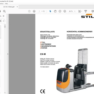 Still CX-M Electronic Documentation System Spare Parts List Manual  - PDF DOWNLOAD