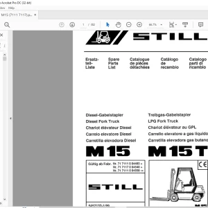 Still Diesel Fork Truck M15 M15T LPG Fork Truck Spare Parts List Manual -  PDF DOWNLOAD