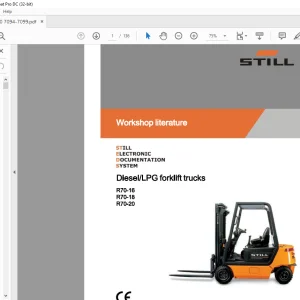 Still Diesel LPG forklift trucks R70-16 R70-18 R70-20 Workshop Manual  - PDF DOWNLOAD