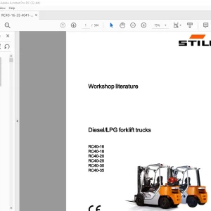 Still Diesel LPG forklift trucks RC40-16 RC40-18 RC40-20 RC40-25 RC40-30 RC40-35 Workshop Manual- PDF DOWNLOAD