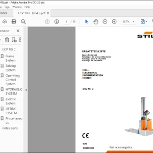 Still ECV 10i C Still Electronic Documentation System Spare Parts List Manual 0343  - PDF DOWNLOAD