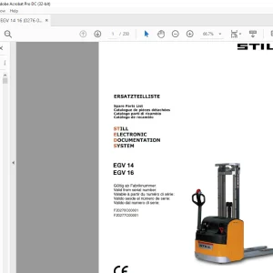 Still EGV14 EGV16 Still Electronic Documentation System Spare Parts List Manual 0276-0277  - PDF DOWNLOAD