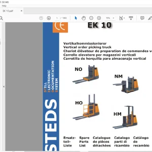 Still EK 10 Vertical order picking truck Spare Parts List Manual  - PDF DOWNLOAD