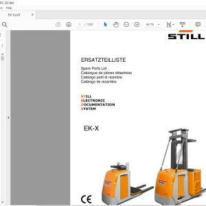 Still EK-X Still Electronic Documentation System Spare Parts List Manual -  PDF DOWNLOAD