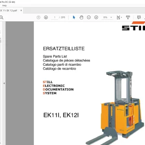 Still EK11I, EK12I Still Electronic Documentation System Spare Parts List Manual  - PDF DOWNLOAD