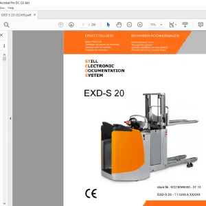 Still EXD-S 20 Still Electronic Documentation System Spare Parts List Manual (0249) - PDF DOWNLOAD